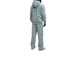 Chándal de poliéster de alta calidad para hombre, conjunto de chándal personalizado para correr, chándal en blanco para correr, conjunto de pantalones de chándal y sudadera con capucha para hombre - Product Image 2