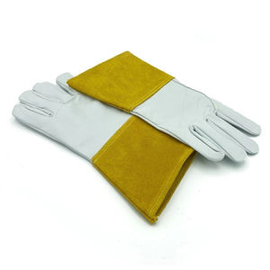 Nuevos guantes de soldadura de cuero de piel de cabra negra de calidad superior personalizados 2025/Nuevo último diseño 2025 guantes de soldadura - Product Image 1