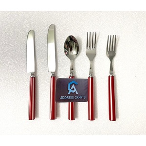 Cubiertos de acero y resina decorativos directos de fábrica para la decoración del comedor del hogar, los mejores precios, regalos de inauguración, juego de cubiertos, mango de resina - Product Image 6