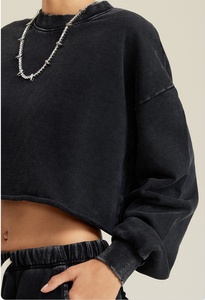 Custom New Fashion Long Sleeve Yoga Top Wholesale Cropped <b>Crewneck</b> Sweatshirt Womens Sports Crop Top Long Sleeve - Product Image 6