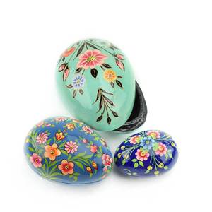 กล่องตกแต่งบ้านทรงไข่อีสเตอร์งานทำมือจากอินเดียทำมือ - Product Image 2