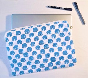 Léger 16 pouces matelassé coton Mac Book Pro Air étui pour ordinateur portable bloc impression Floral Design bureau porter sac - Product Image 6