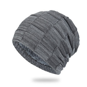 Gorros de Punto Acrílico con Forro Polar Cálido y Suave para Invierno 2025, Gorros Holgados y Desgastados Estilo Rasta para Hombre, Venta al por Mayor - Product Image 1