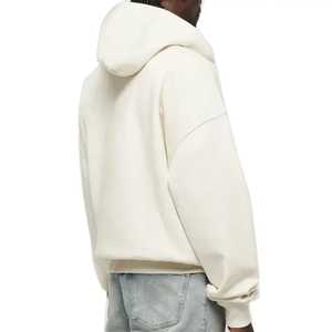 Sudadera con Capucha Lisa de Estilo Urbano con Bordado, Tejido Grueso 100% Algodón, Forro Polar, Cierre de Cremallera, Personalizable con Logotipo, Ecológica para Hombre - Product Image 5