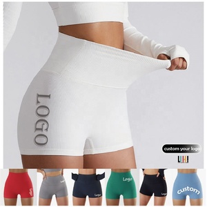Venta caliente leggings de alta calidad gimnasio Yoga pantalones cortos para mujeres sin costuras Scrunch Butt Lifting cordón Biker estilo corto 2025 - Product Image 1