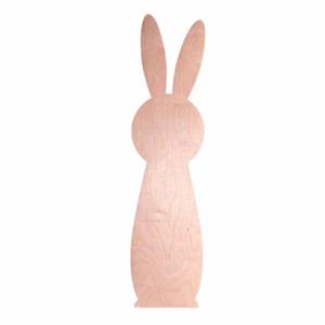 Figurine de Pâques en Bois Naturel Mignon Grand Lapin Couleur Unique Look Ornements Style utiliser n'importe quelle Maison ou Décor de Pâques Vente en Gros - Product Image 2