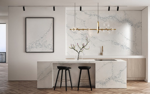 Custom <b>Prime</b> Core Kitchen & Bathroom Vanity Tops Artificial Calacatta Quartz Stone Countertops Prefab Cut Hotel Projects - Product Image 3