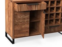 Buffet moderne à 2 portes en bois d'acacia clair Sydney pour salle à manger et chambre