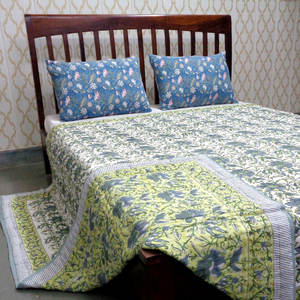 ผ้าห่มผ้าฝ้ายออร์แกนิกสำหรับ100% ลายบล็อกไม้แบบดั้งเดิมขนาดควีนไซส์ - Product Image 6