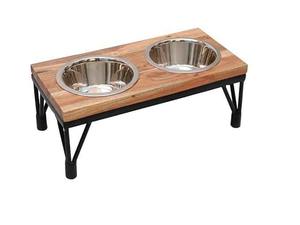 Bols pour chiens en bois de taille personnalisée de haute qualité Style mignon marron arrondi meilleurs bols pour animaux de compagnie mangeoires - Product Image 3