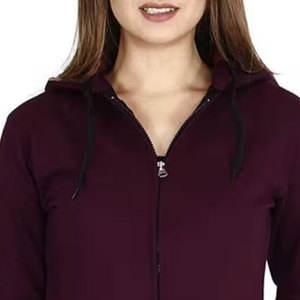 Custom Made <b>Top</b> Selling Women's Lightweight Zip-Up Hoodie Quick-Dry Casual Street Wear Front Logo Hoodies <b>Winter</b> OEM Service - Product Image 5
