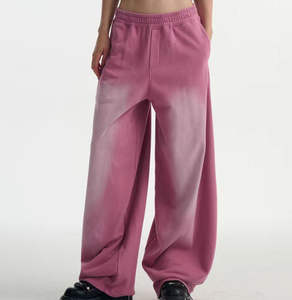 กางเกงผู้ชายผลิตจากโรงงาน ออกแบบเองได้ ทรงตรง ขากว้าง ลายเส้นโค้ง ใส่สบาย ด้านหน้าเรียบ ปิดด้วยเชือกผูก ระบายอากาศได้ดี - Product Image 5