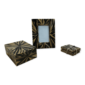 Marco de Fotos Ecológico de MDF con Incrustaciones en Negro y Dorado, Diseño de Lujo Único, a Precio de Fábrica, para Decoración del Hogar y Fiestas de Aniversario - Product Image 3