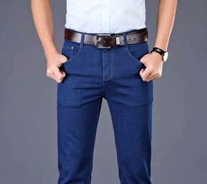 OEM personnalisé printemps et automne nouveau pantalon jean droit pour hommes extensible épais pantalon décontracté tout match pantalon Spot - Product Image 4