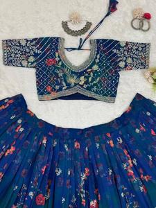 Nueva colección al por mayor de lujo Lehenga Choli con Faux Georgette Impresión digital Bordado Secuencia Trabajo Lehenga Choli - Product Image 5