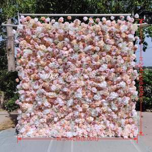 DKB สีชมพูดอกไม้ติดผนังฉากหลังตกแต่งงานแต่งงานที่ทันสมัยดอกไม้ประดิษฐ์แขวนผนังดอกไม้ตกแต่งงานแต่งงาน - Product Image 2
