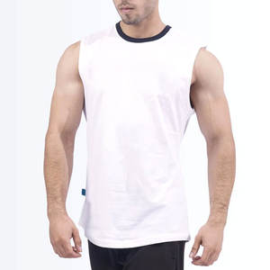 ผ้าฝ้ายสบายพอดีเสื้อกล้ามขายร้อนสําหรับผู้ชายสวมใส่ยิม / เย็บปักถักร้อยพิมพ์ออกแบบโลโก้เสื้อกล้ามผู้ชาย - Product Image 1