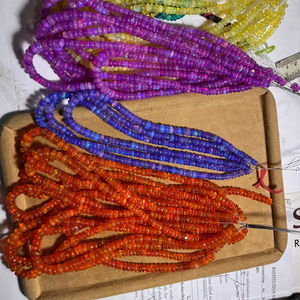 Cuentas Redondas de Ópalo Etíope Natural Teñido, Corte Brillante, Lisas, para la Fabricación de Joyas - Product Image 1