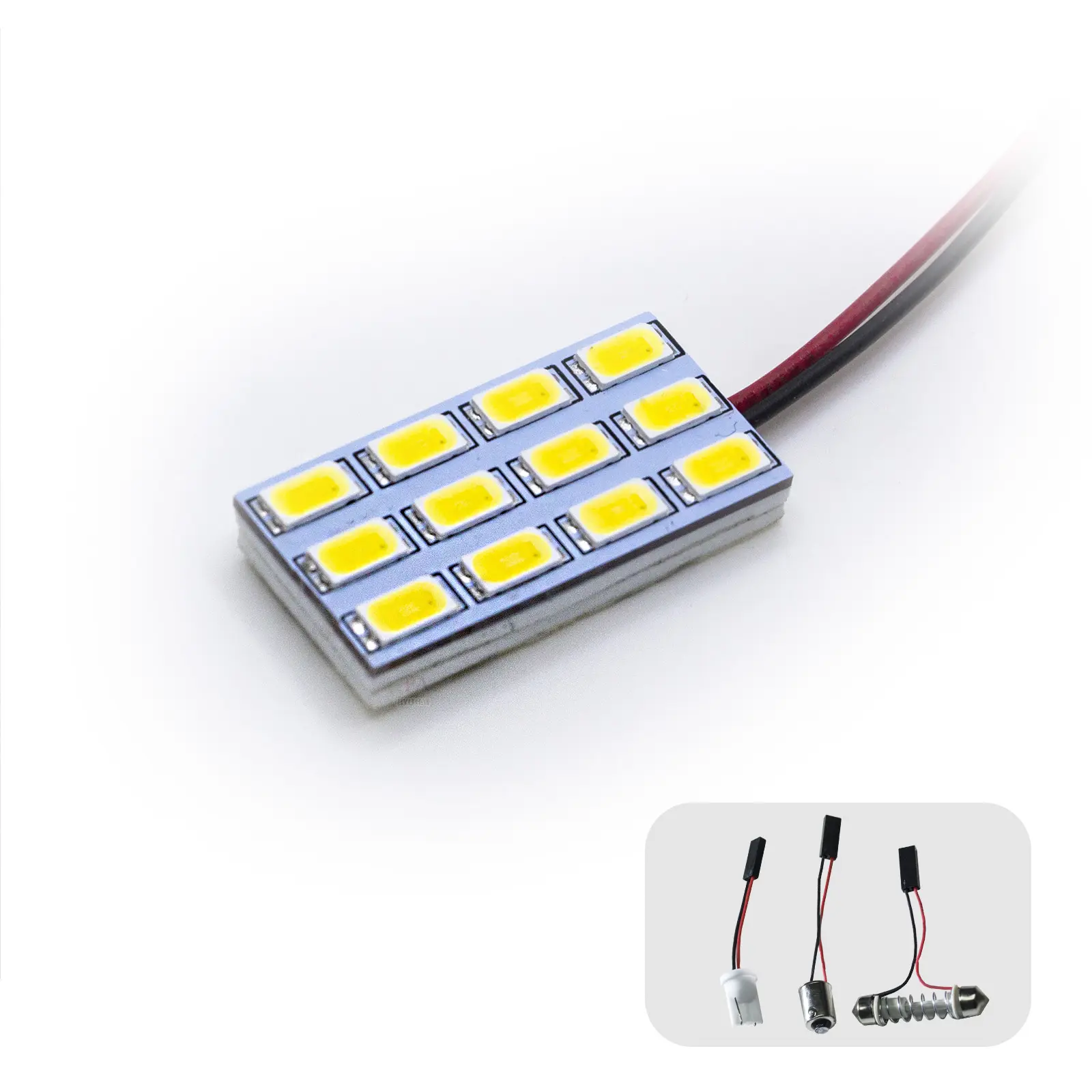 12SMD 5630 LED-Flächen leuchte Auto-Innen lampe DC 12-24V mit T10 / BA9S/Festoon-Adaptern