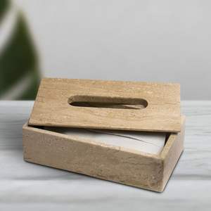 Gulf Travertin Natural Chère boîte de mouchoirs en marbre au prix le plus bas pour la fabrication à vendre par Indian Maufacturer - Product Image 1