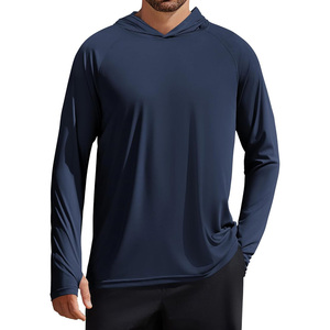 Camisas con capucha de pesca para hombres con mangas largas OEM diseño transpirable logotipo personalizado adecuado para deportes y marca minorista - Product Image 1