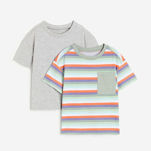 100% tricoté pur coton tissu longueur régulière col rond demi manches séchage rapide forêt cravate et teinture t-shirt pour garçons - Product Image 3