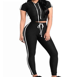 Chándal de algodón orgánico para mujer de invierno Logo bordado Sudadera con capucha de gran tamaño Jogger Sweat Suit Plus Size Solid Set - Product Image 4