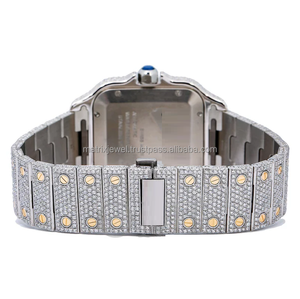 นาฬิกากลไก CVD เพชรที่ปลูกในห้องปฏิบัติการคุณภาพระดับสุดยอดพร้อมโทนสีเงินสีเหลืองสองสีสำหรับผู้ชายและผู้หญิง - Product Image 4