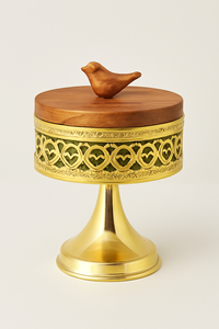 กล่องตกแต่งนกสีทองและทำจากไม้สำหรับเดือนรอมฎอนและนกสไตล์การฝังที่สลับซับซ้อนเครื่องประดับที่สง่างามและการจัดเก็บสมบัติขนาดเล็ก - Product Image 4