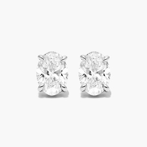 Personalizado 2,0 quilates forma ovalada laboratorio cultivado diamante Stud pendientes IGI certificado 14K oro blanco diamante Stud pendientes conjunto de joyería - Product Image 1