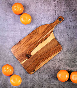 Serving Platter Medium Wood <b>Set</b> Hand Carved Platters Rimmed Edge for Serving <b>Cheese</b> Beverages - Product Image 4