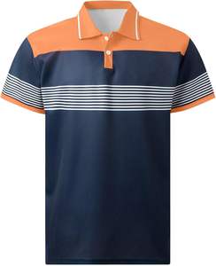 Tela de lona transpirable para Polo personalizada para hombre con patrón sólido de acabado de primera calidad y bordado personalizado - Product Image 1