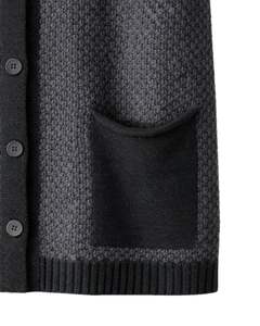 Chaleco de Punto Personalizado Color Gris Carbón, Chaleco de Lana Acrílica con Botones en la Parte Delantera, Sin Mangas, Cárdigan de Invierno con Bolsillos, OEM - Product Image 6