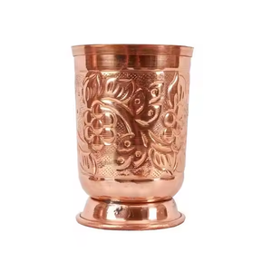 100% Pure <b>Copper</b> Luxury Eco-Friendly Water <b>Glass</b> Best Quality Handmade Party Ware with Unique Design by Saniya Handicraft - Product Image 1