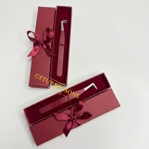 Vente en gros de pinces à cils GETUP BROSONS IMPEX de haute qualité, en acier inoxydable courbé, revêtement en poudre rouge, antimagnétique et antistatique - Product Image 5