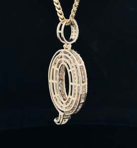 14k gold & diamond Q <b>Initial</b> Pendant Moissanite Diamond Hip Hop Jewelry Iced Out Charm <b>Necklace</b> Birthday Gift - Product Image 3
