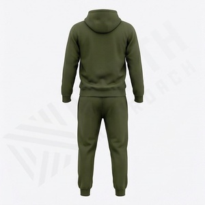 Conjunto Deportivo de Invierno para Hombre, con Capucha y Logotipo Personalizado, Estilo Casual, Holgado, de Algodón y Felpa, para Gimnasio, Fitness y Deportes, Dos Piezas - Product Image 2