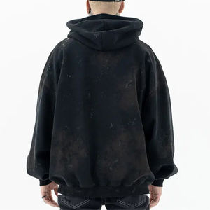 Sweat-shirt à capuche unisexe en coton 100% lourd 500 g/m², surdimensionné, délavé à l'acide, uni, teint, brodé sur mesure - Product Image 5