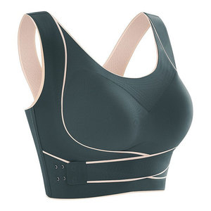 High Quality Women's Large Size <b>Cross</b> Back Sports Bra Vest Anti-Sagging Shockproof Tube <b>Top</b> with Front Logo Made In Pakistan - Product Image 2