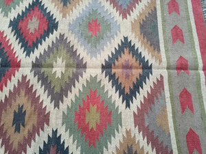 พรมปูพื้นทำมือจากเส้นใยธรรมชาติ ขนสัตว์ ปอกระเจา ลายคิลิม สำหรับใช้ในบ้าน สไตล์โบฮีเมียน วินเทจ ราคาขายส่ง - Product Image 4