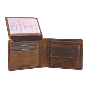 Best Price <b>Mens</b> <b>Wallet</b> Open Closure Type with Chain and Embroidery Decoration Pure Leather Card Holder for Gents - Product Image 5