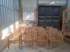 Teak Extension Oval Dining <b>Table</b> <b>and</b> 10 Stacking <b>Chairs</b> Outdoor Set Hotel Restaurant Beachfront Furniture Wholesale OEM - Product Image 3