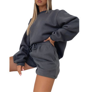 Loungewear <b>Women</b> Sets Oversize Loose Streetwear Long Sleeve T-Shirt and <b>Shorts</b> Set Custom Two Piece Set <b>Women</b> Clothing - Product Image 1
