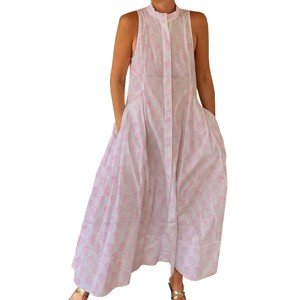 Mono Informal de Verano 100% Algodón, Estampado Floral a Mano, Tejido Suave con Cierre de Cremallera para Primavera/Verano, Adultos BPJS118 - Product Image 1