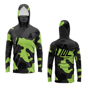 UPF50 + Poliéster UV Sublimación Impresión Secado rápido Antibacteriano Tallas grandes Rendimiento Color Ligero Pesca Sudadera con capucha - Product Image 5