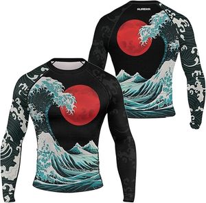 High Quality Unisex Full Sleeve Rash Guards Sublimated <b>Print</b> Breathable Design UPF50+ Quick Dry Customized Logo for Sports - Product Image 1