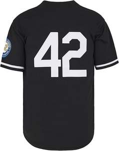 Maillots de baseball brodés Hip Hop pour hommes chemises à manches courtes maillot de baseball à boutons complets respirant fabriqué au Pakistan - Product Image 3