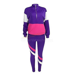 Chándal de chándal para mujer, traje de dos piezas, chaqueta y joggers, mezcla de algodón cómoda, ropa informal diaria para fiesta en Club - Product Image 6