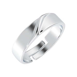 Anillo Ajustable CLARA para Hombre, Romántico, de Plata de Ley 925, Chapado en Rodio con Incrustaciones de Patrón de Bolas, Regalo para Chicos - Product Image 1