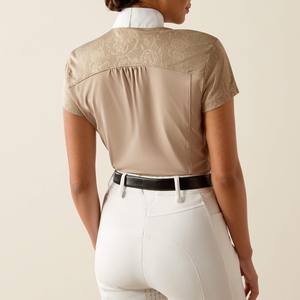 Camisas de equitación personalizadas a la moda para mujer, camisa de manga corta, ropa de moda ecuestre, camisa de equitación al por mayor, Top Baselayer - Product Image 5